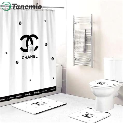 chanel shower curtain white|Chanel shower curtain sets.